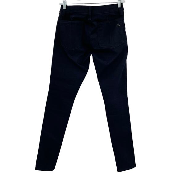 Rag & Bone Black With Dark Gray Lamb Leather Panel Jeans 28 - Picture 3 of 5